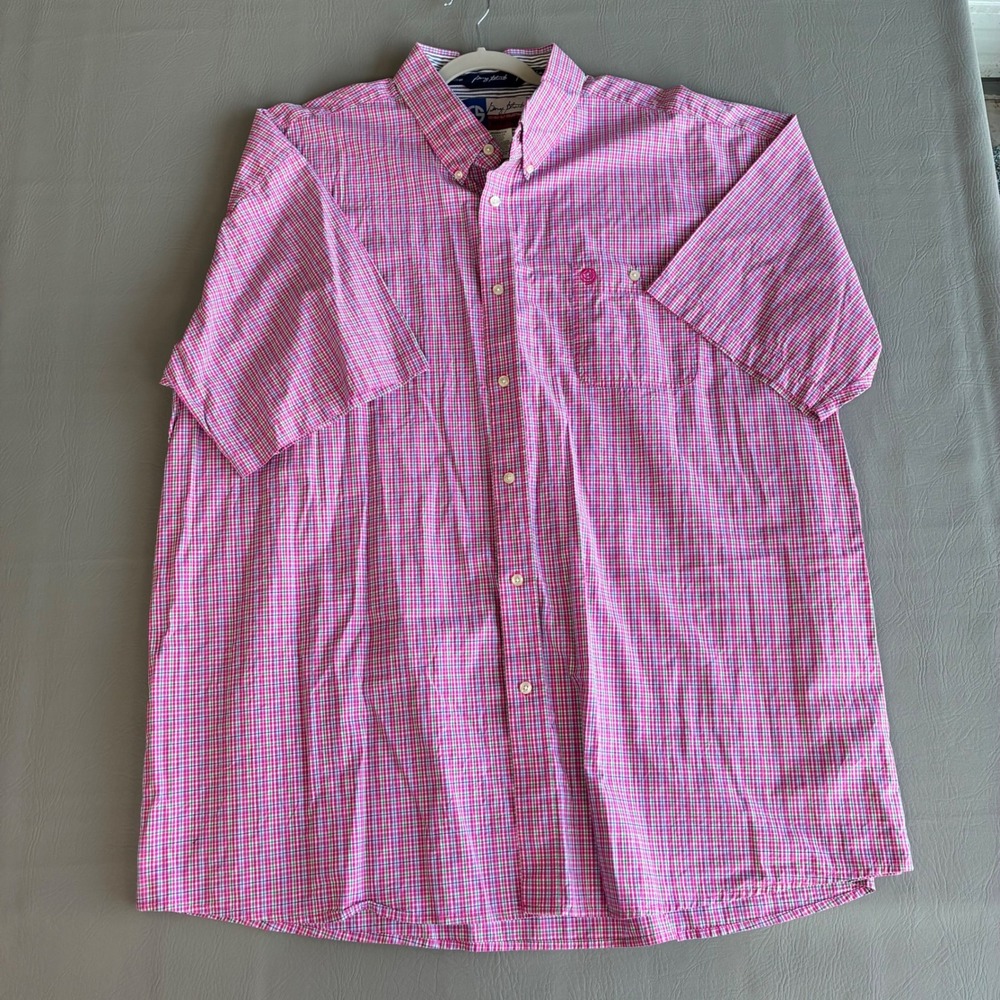 Wrangler George Strait Cowboy Cut Shirt 4XL Red Check Short Sleeve MGSR115